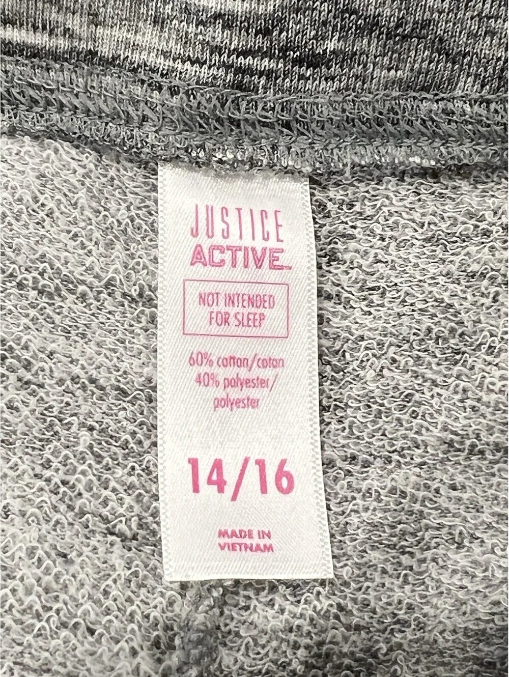 Justice Active Girls Gray Casual Shorts Size 14/16 Bermuda Drawstring
